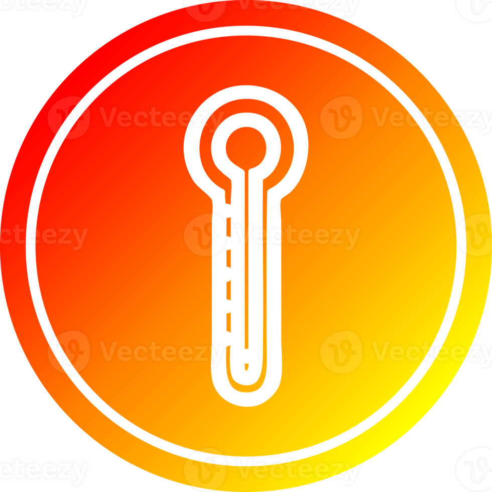 glass thermometer circular icon with warm gradient finish png