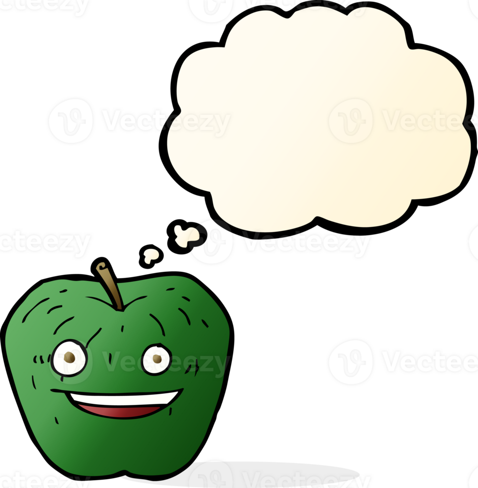 cartoon apple with thought bubble png