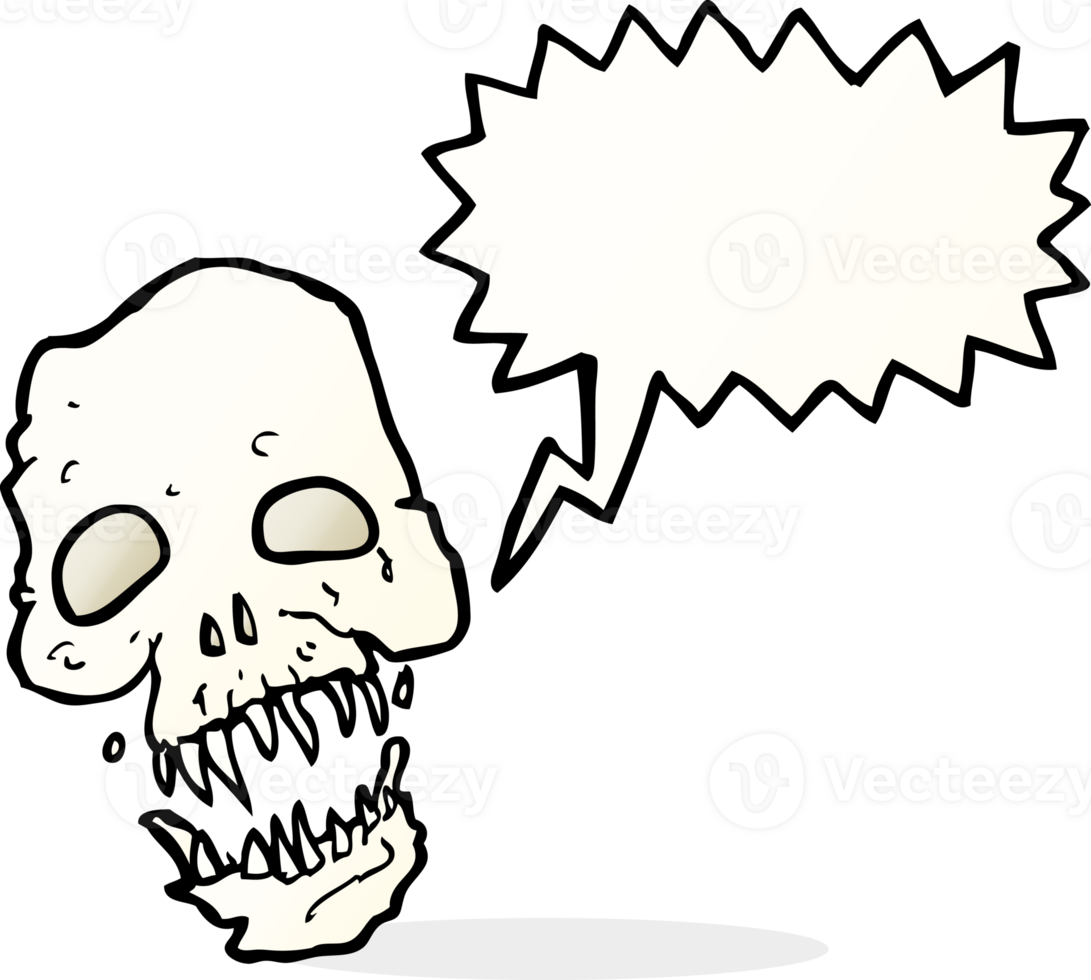 cartoon scary skull with speech bubble png