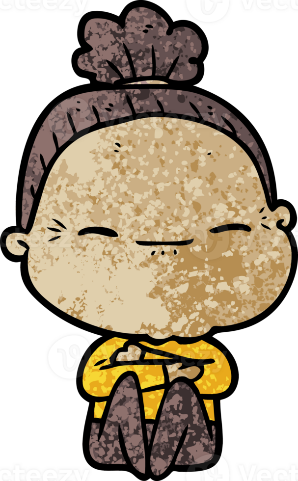 cartoon peaceful old woman png