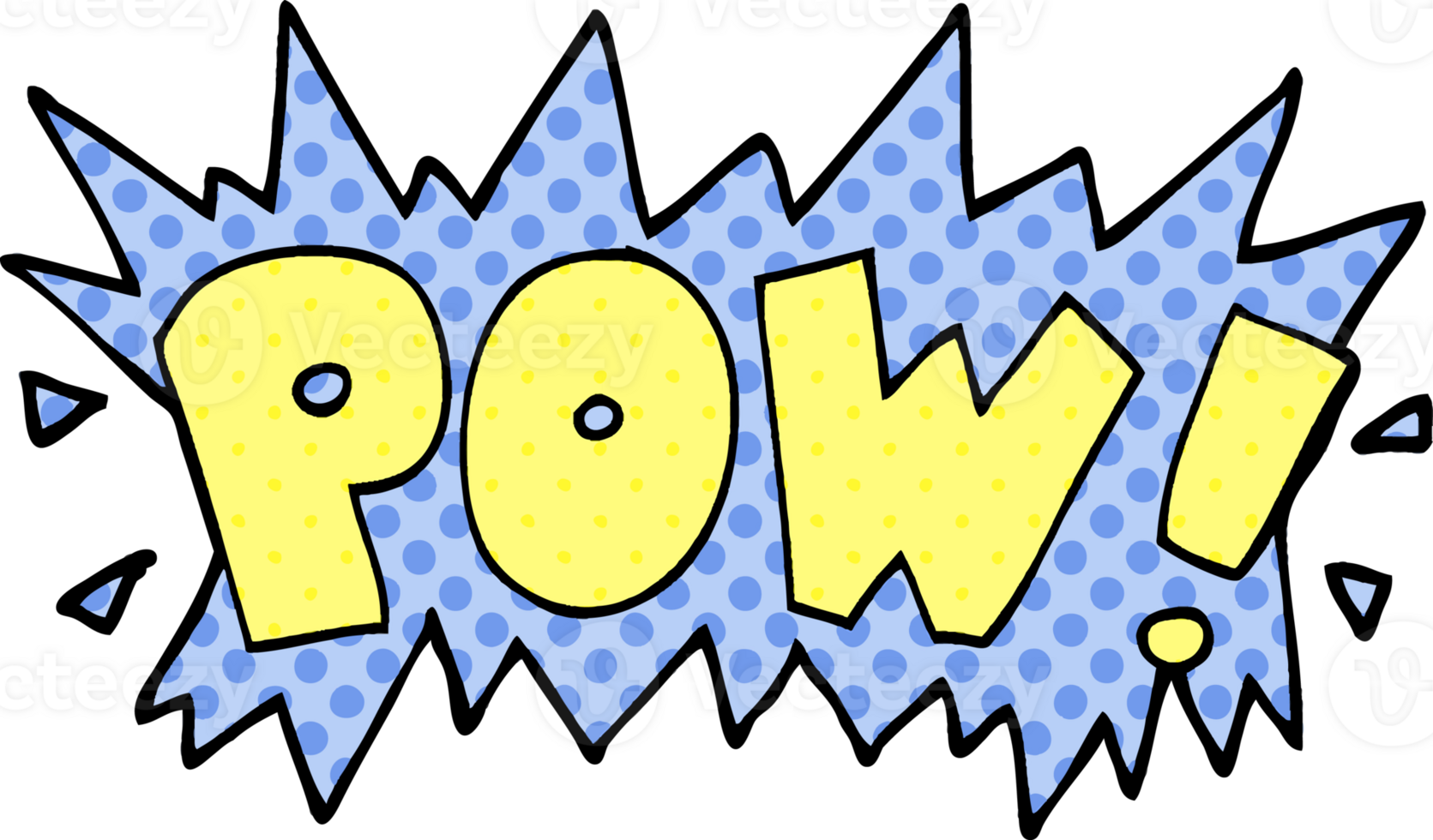 cartoon doodle word pow png