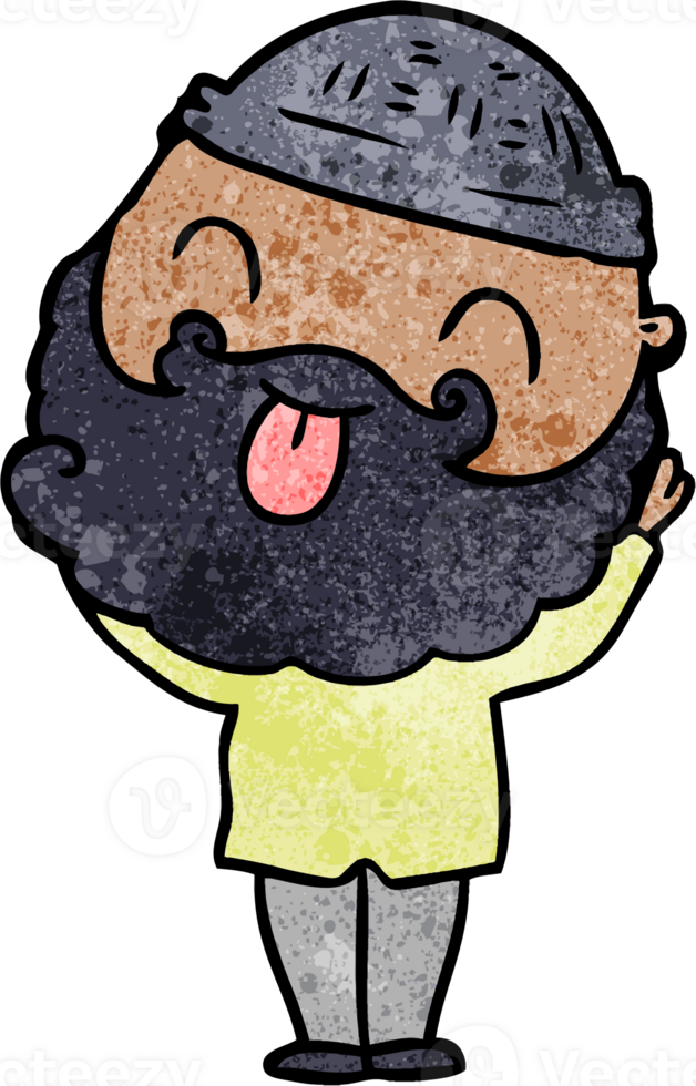 man with beard sticking out tongue png