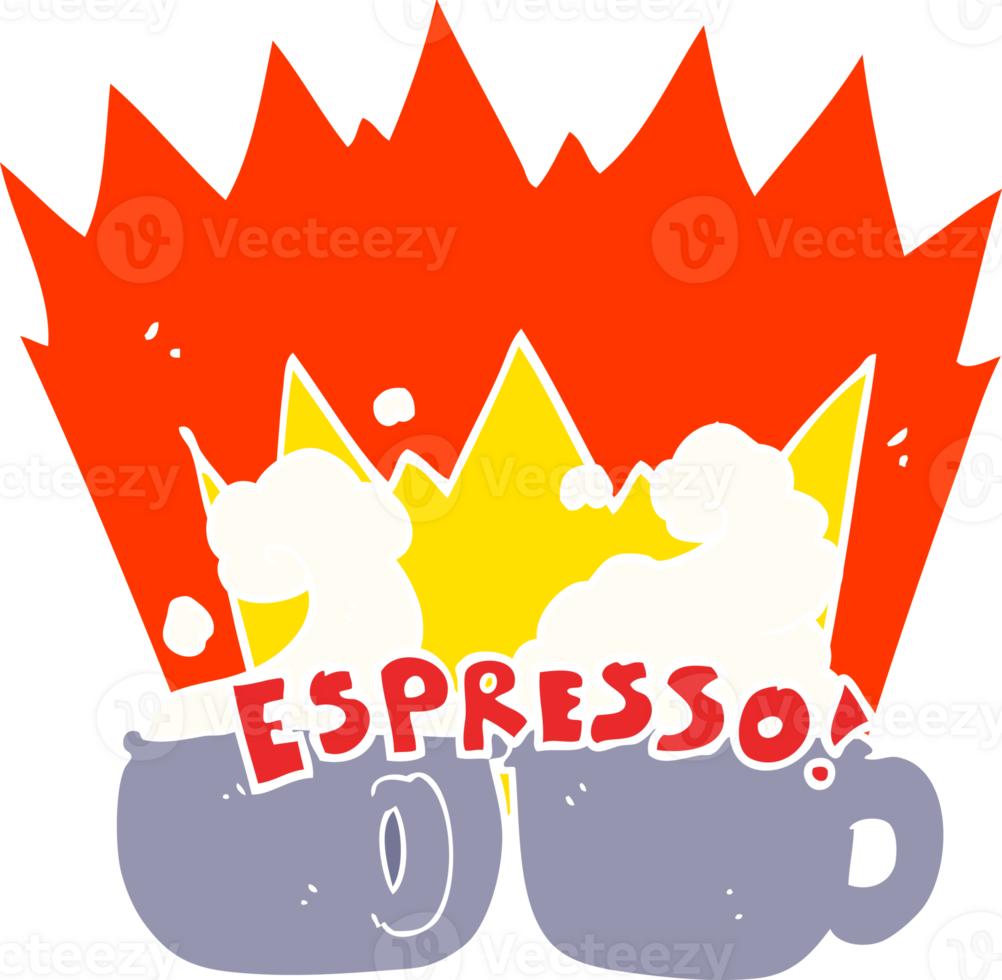 flat color illustration of espresso png