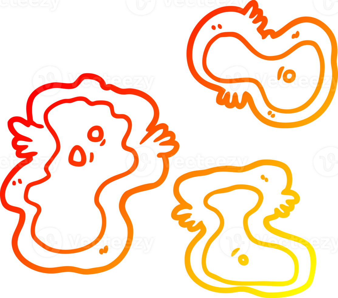warm gradient line drawing of a cartoon germs png