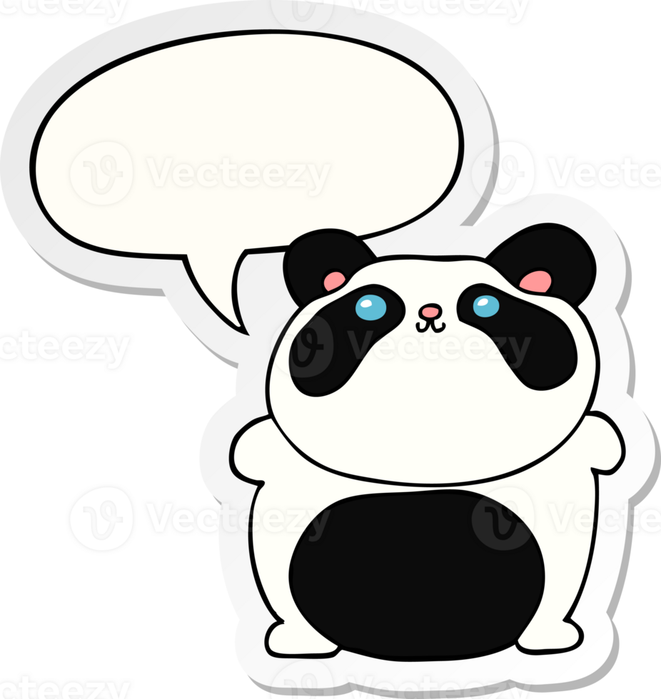 cartoon panda with speech bubble sticker png