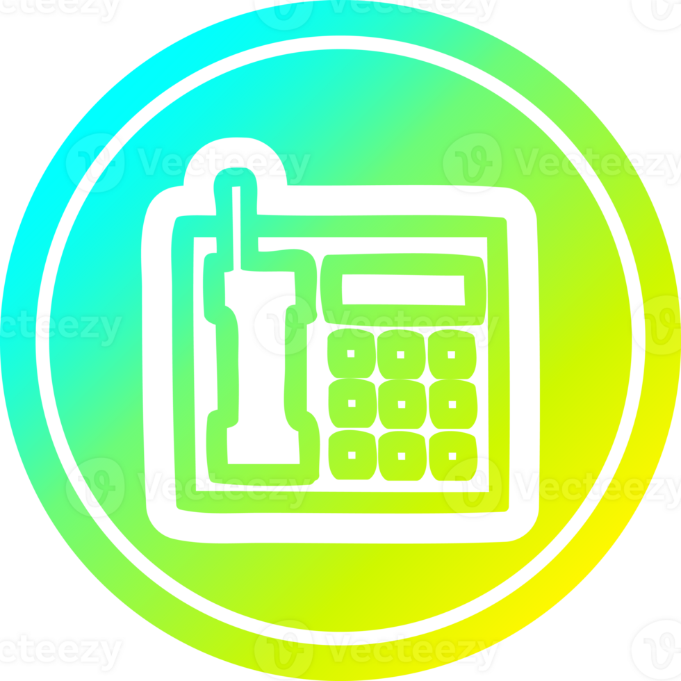 office telephone circular icon with cool gradient finish png