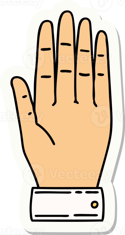 sticker of tattoo in traditional style of a hand png