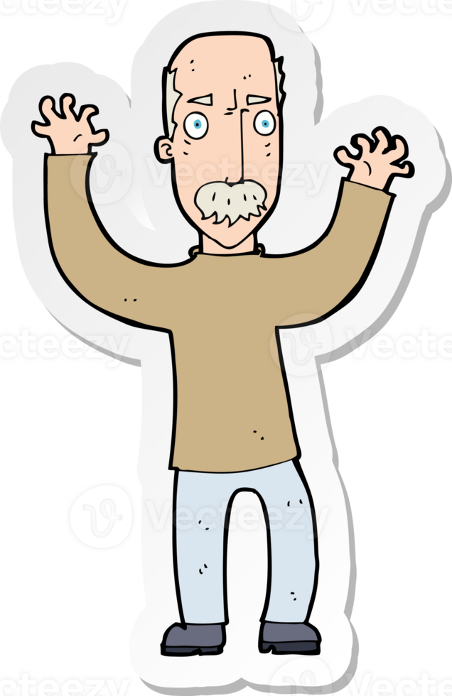 sticker of a cartoon angry dad png