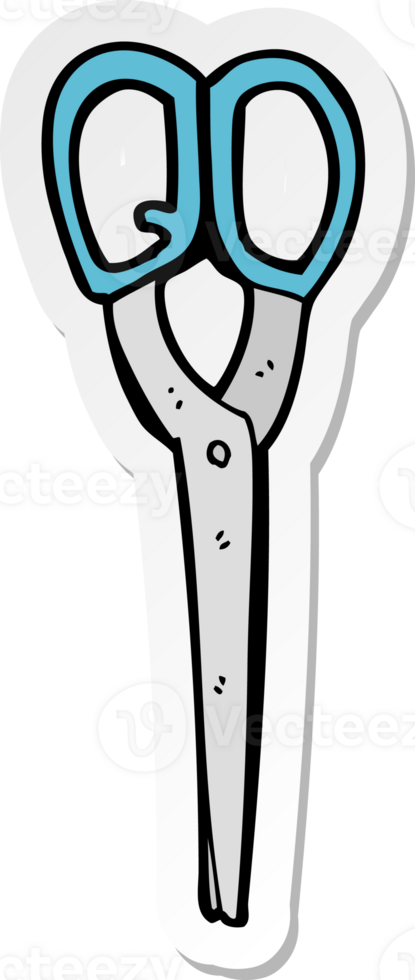 sticker of a cartoon scissors png