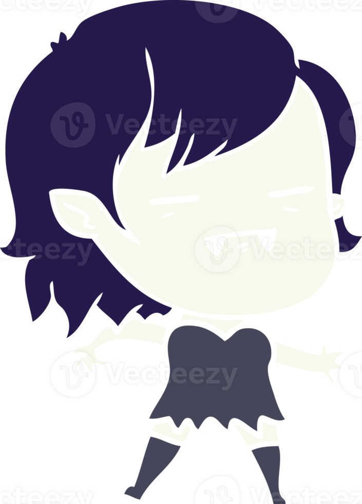 flat color style cartoon undead vampire girl png
