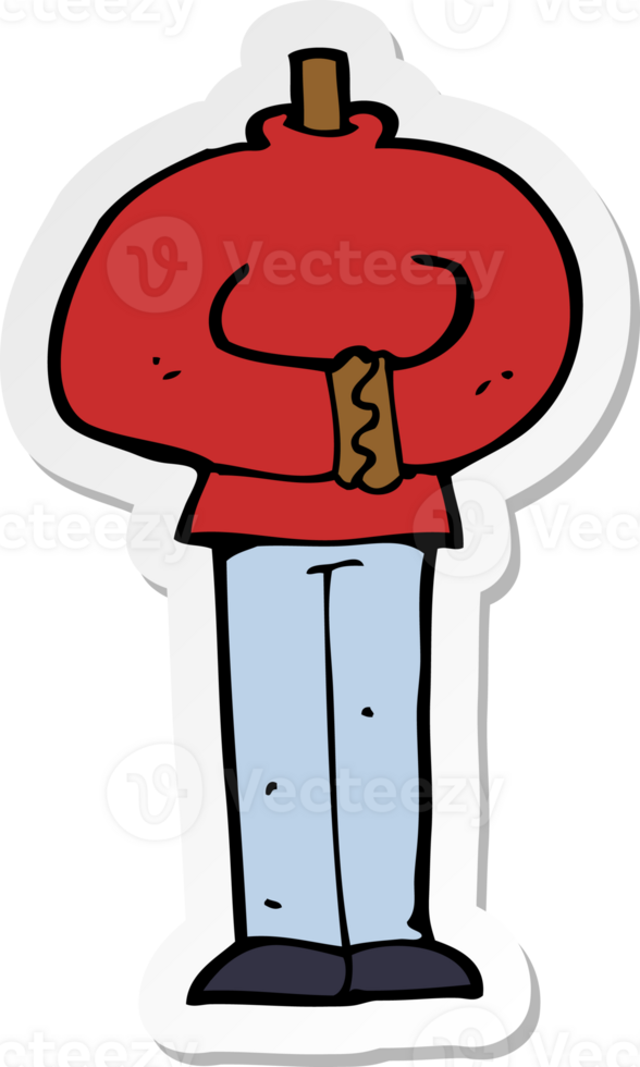 sticker of a cartoon body png