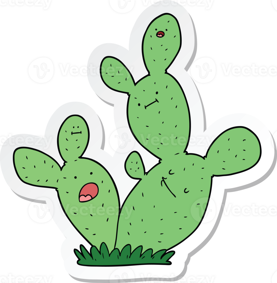 sticker of a cartoon cactus png