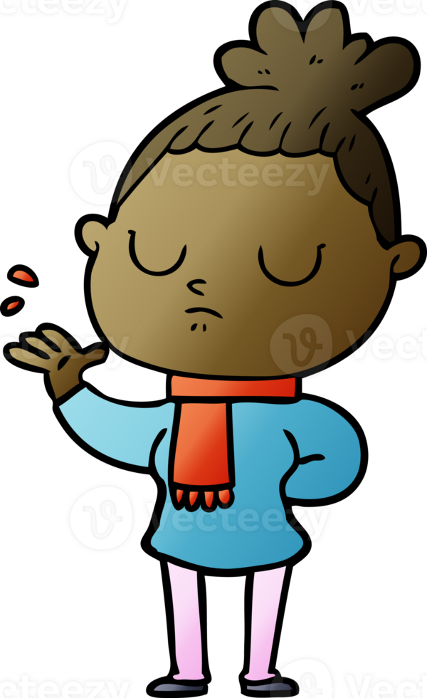 cartoon calm woman png