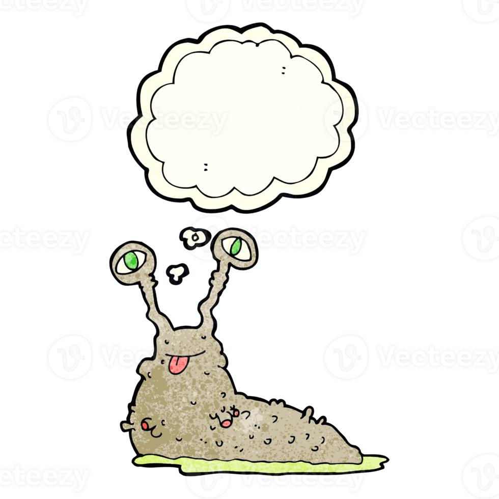 cartoon gross slug with thought bubble png