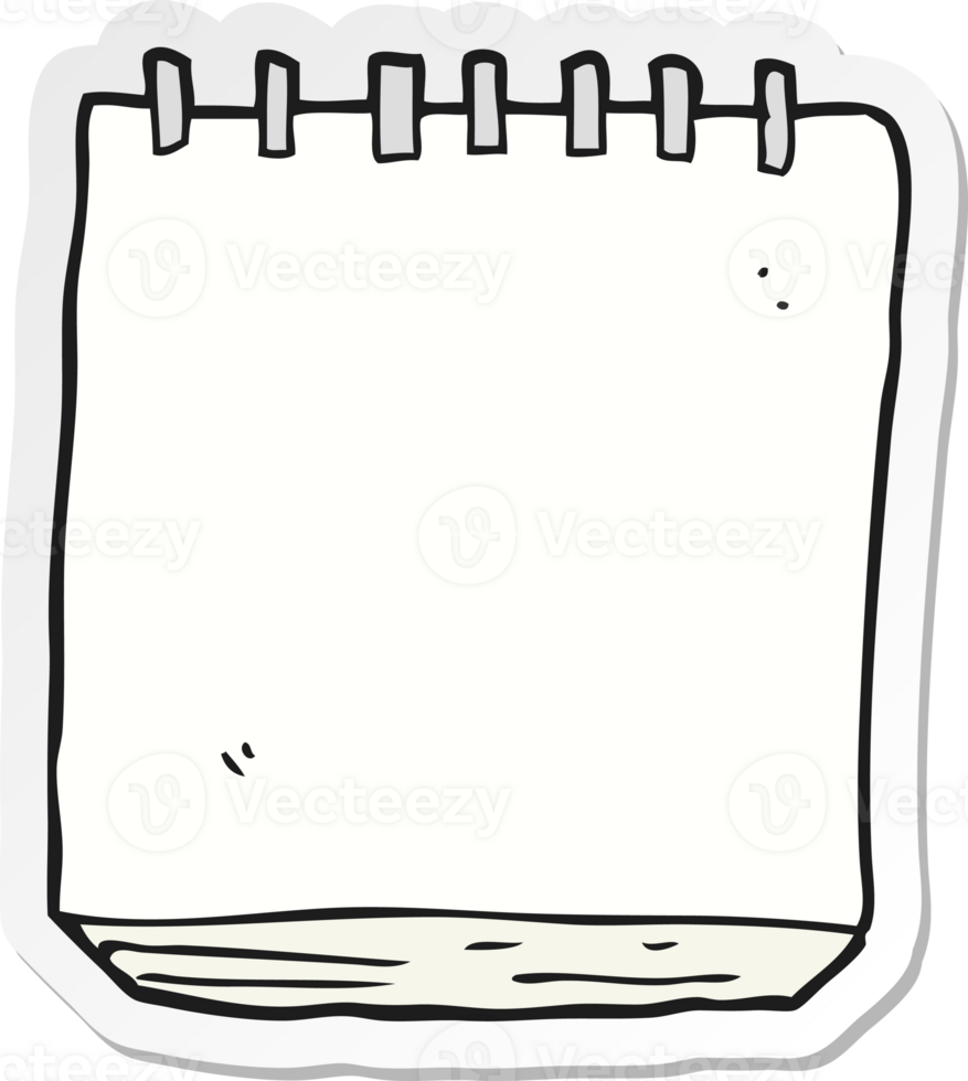 sticker of a cartoon note pad png