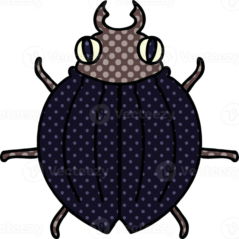 comic book style quirky cartoon beetle png