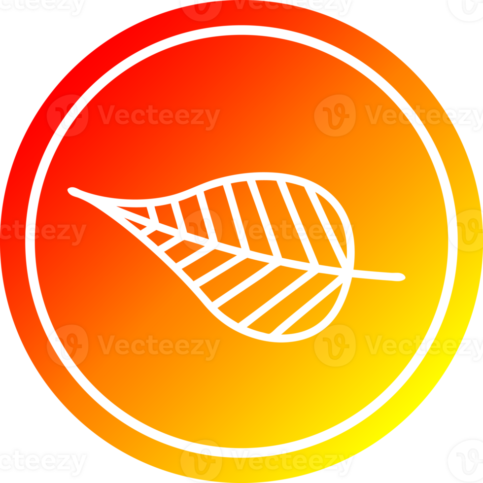 natural leaf circular icon with warm gradient finish png