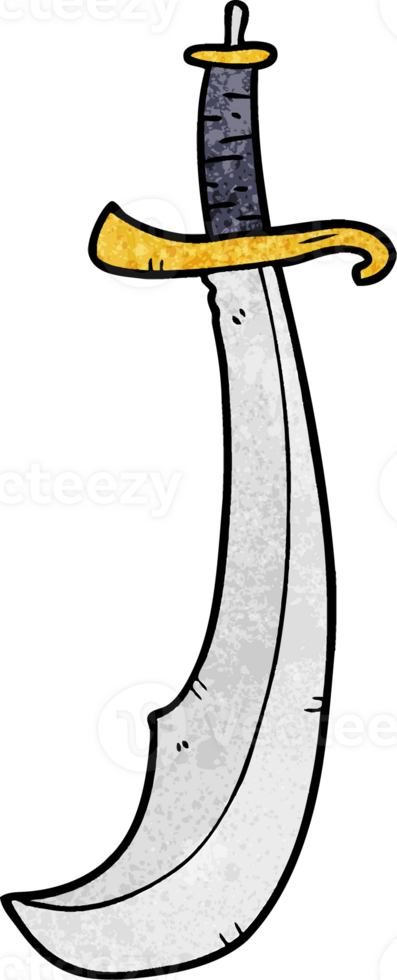 cartoon curved sword png