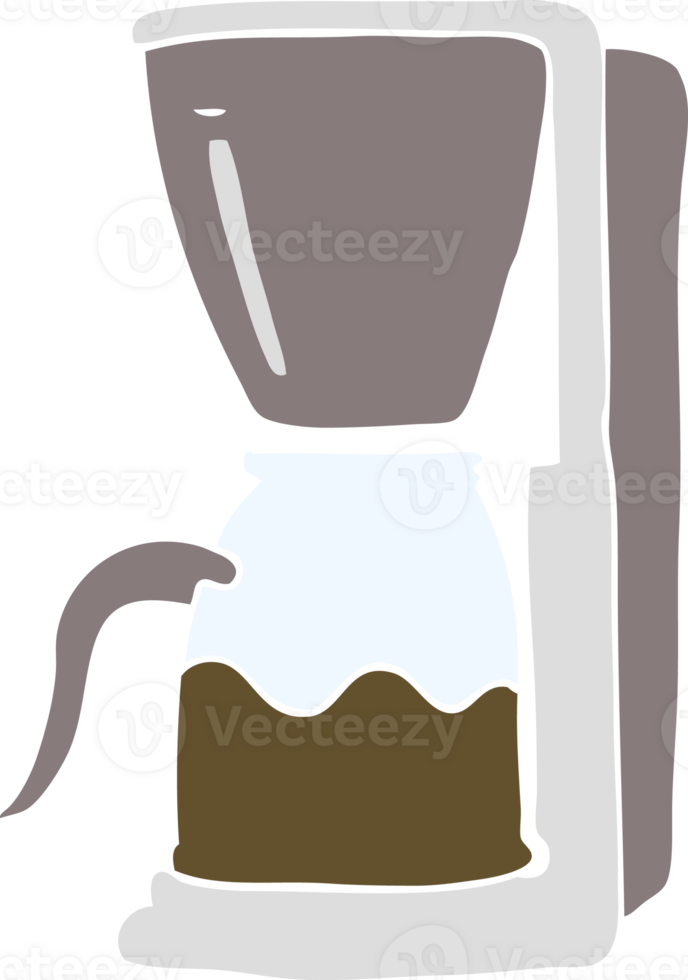 flat color illustration of coffee maker png