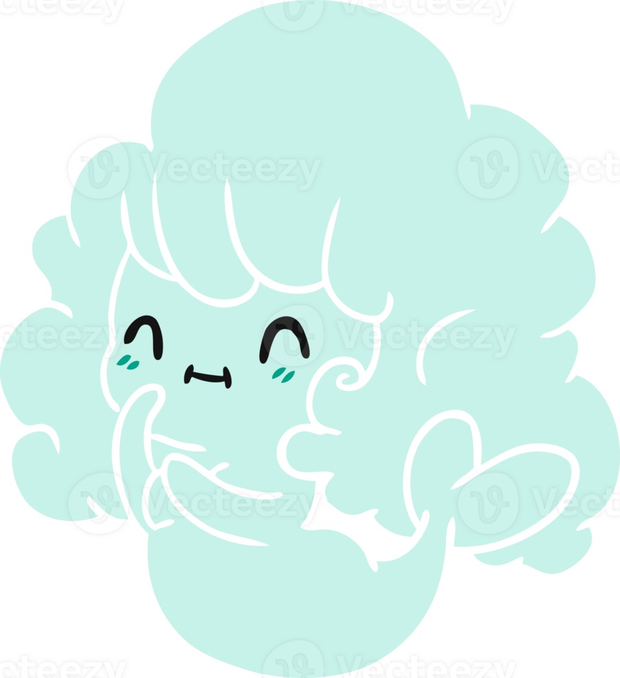 cartoon illustration kawaii cute ghost mermaid png