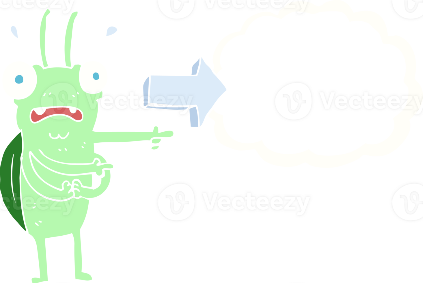 flat color illustration of bug pointing png