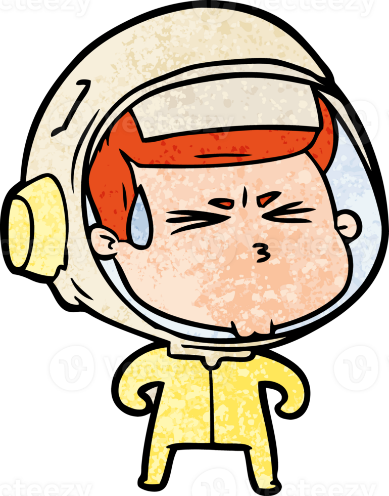 cartoon stressed astronaut png
