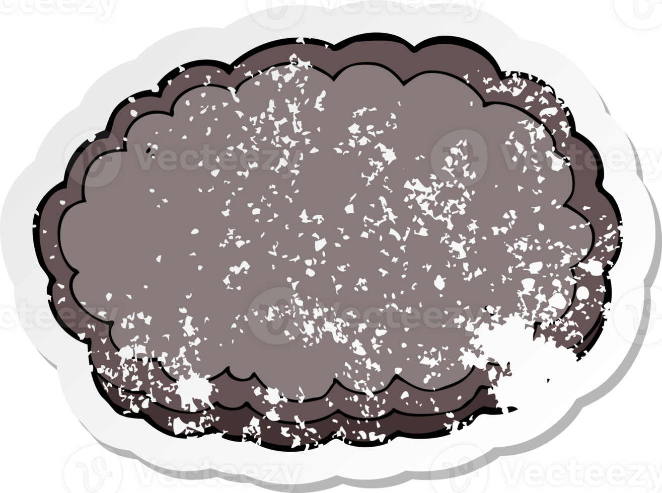 retro distressed sticker of a cartoon rain cloud png