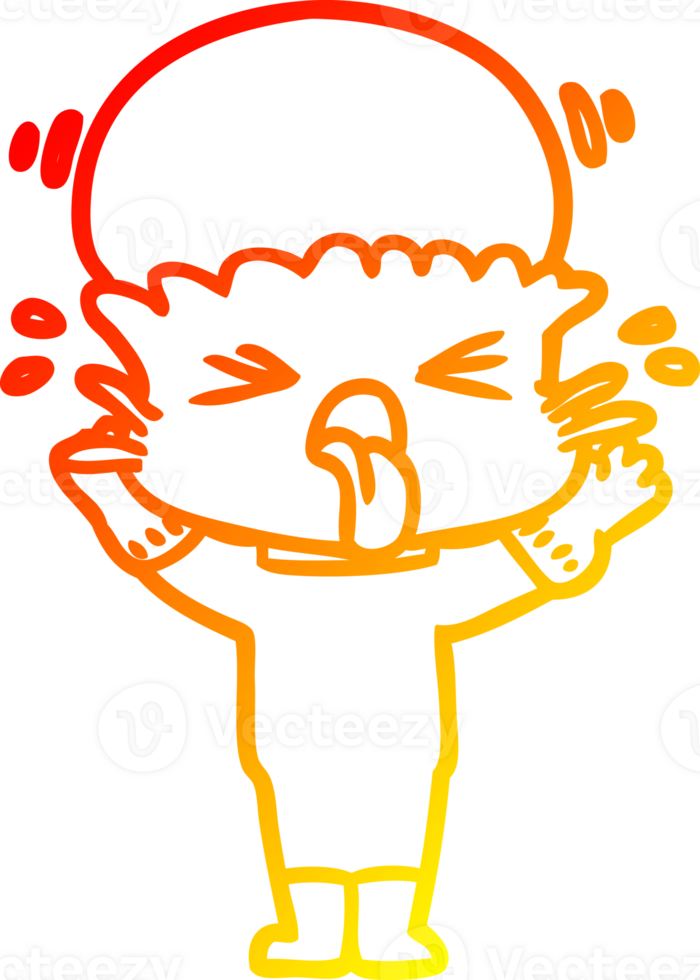 warm gradient line drawing of a weird cartoon alien png