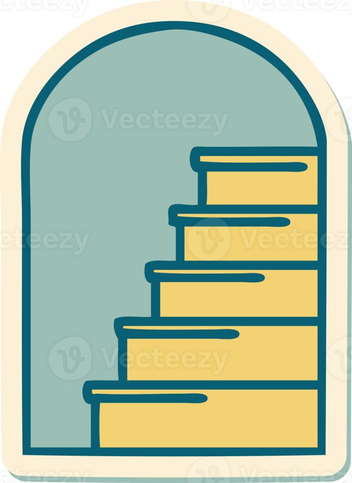 sticker of tattoo in traditional style of a doorway to steps png