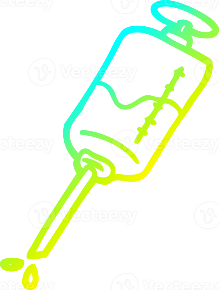 cold gradient line drawing of a cartoon injection png