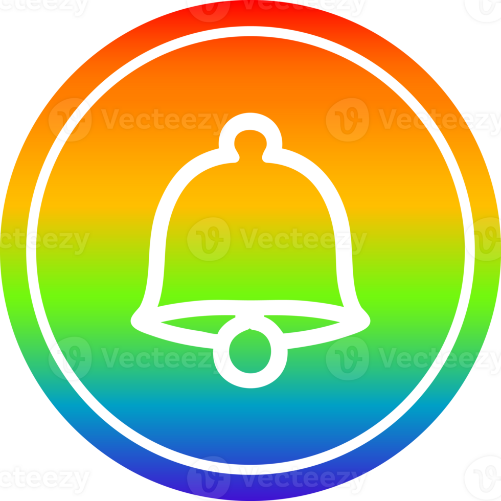 old bell circular icon with rainbow gradient finish png