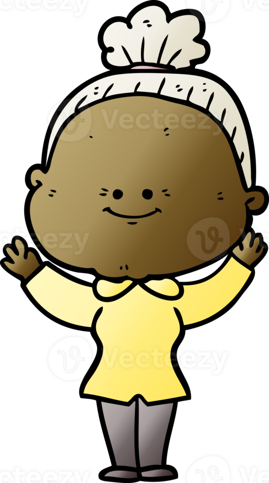 cartoon happy old woman png
