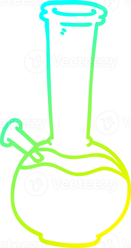 cold gradient line drawing of a cartoon bong png