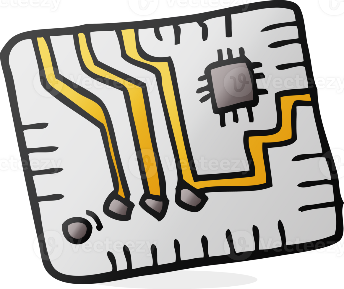 drawn cartoon computer circuitboard png