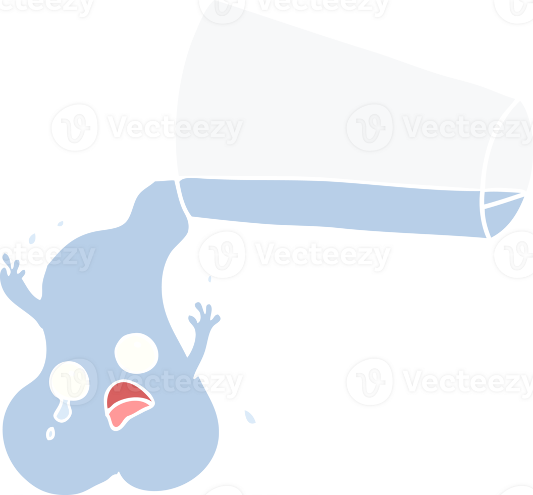 pouring water flat color style cartoon png