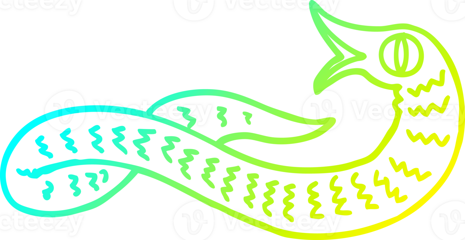 cold gradient line drawing of a cartoon medieval snake png