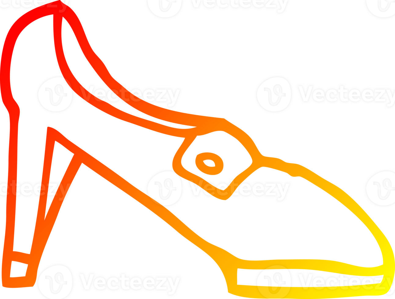 warm gradient line drawing of a cartoon shoe png