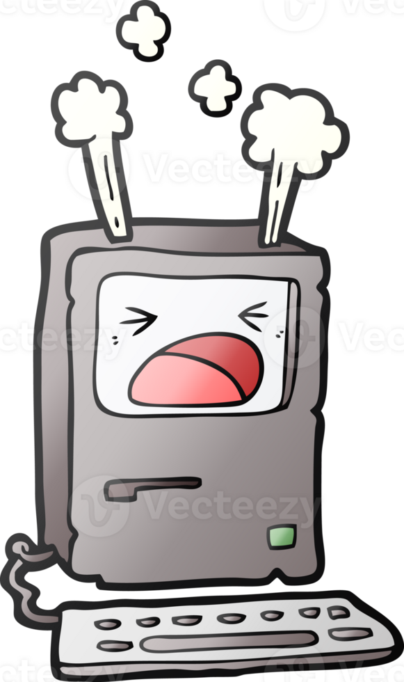 cartoon overheating computer png