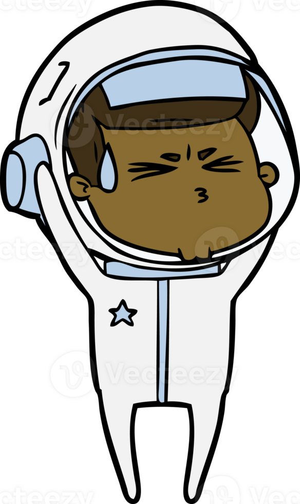 cartoon stressed astronaut png