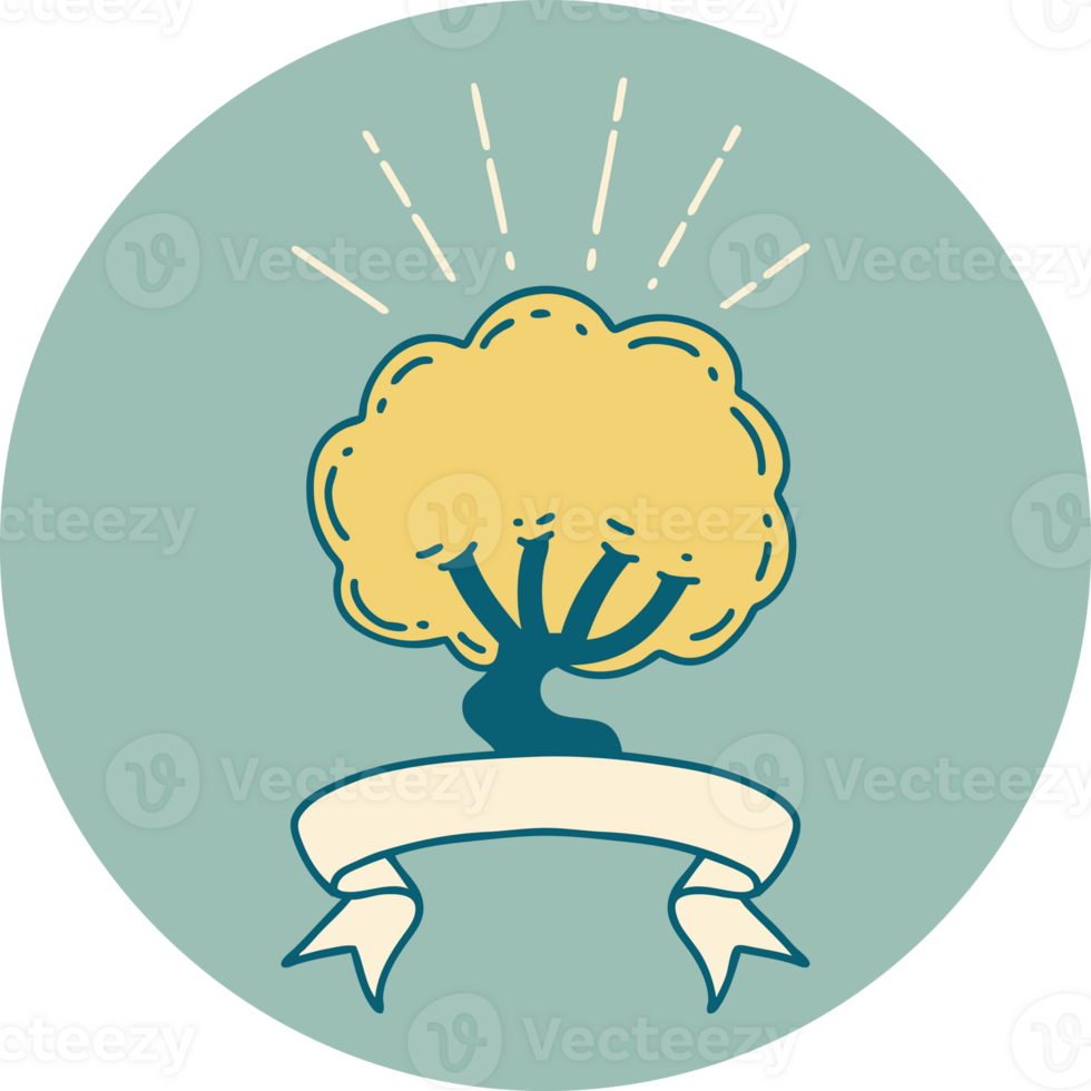 icon of a tattoo style tree png