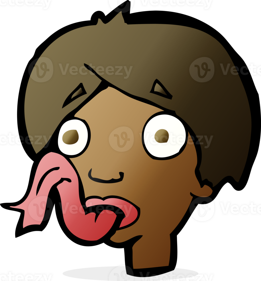 cartoon head sticking out tongue png