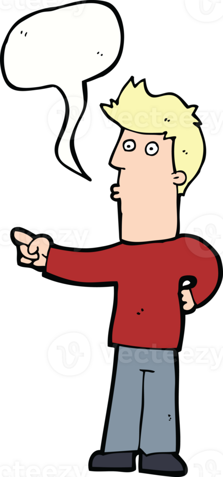 cartoon man pointing with speech bubble png