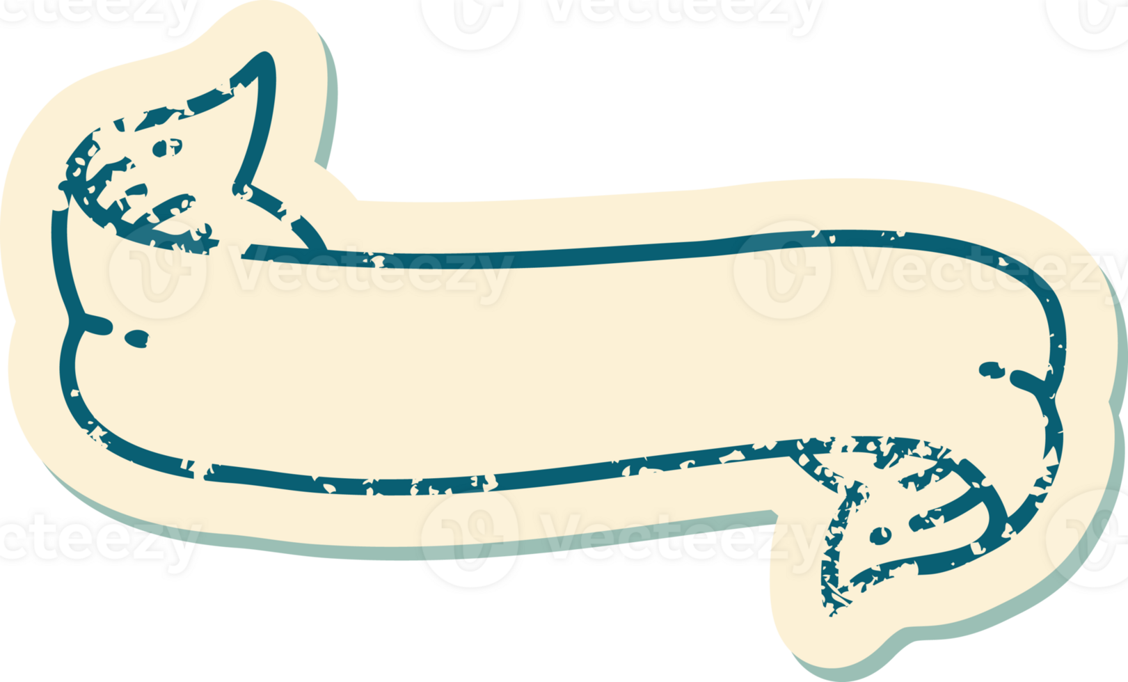 iconic distressed sticker tattoo style image of a banner png