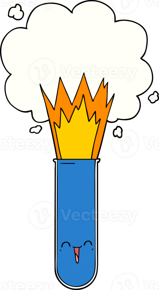 cartoon exploding chemicals in test tube png