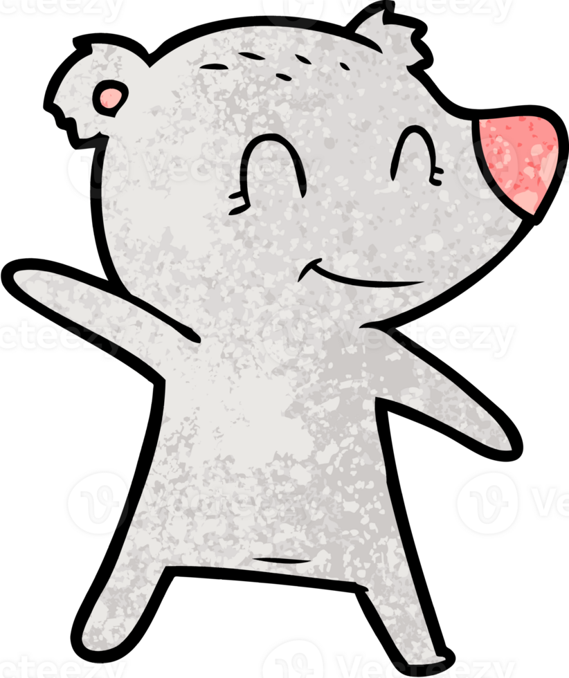 smiling bear pointing png