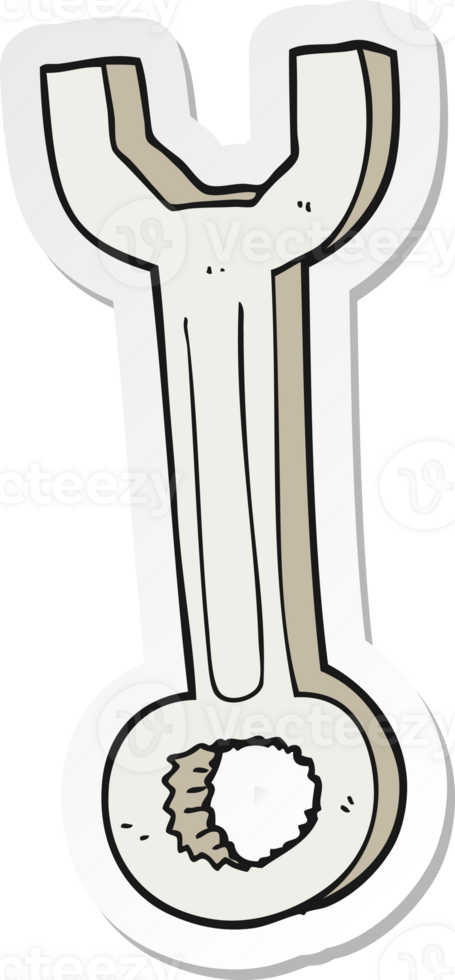 sticker of a cartoon spanner png