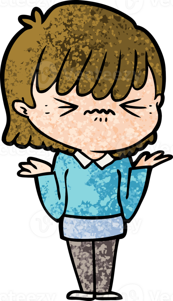annoyed cartoon girl png