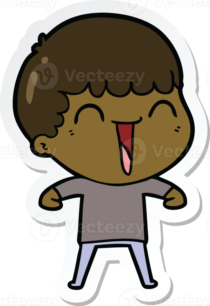 sticker of a cartoon happy man png