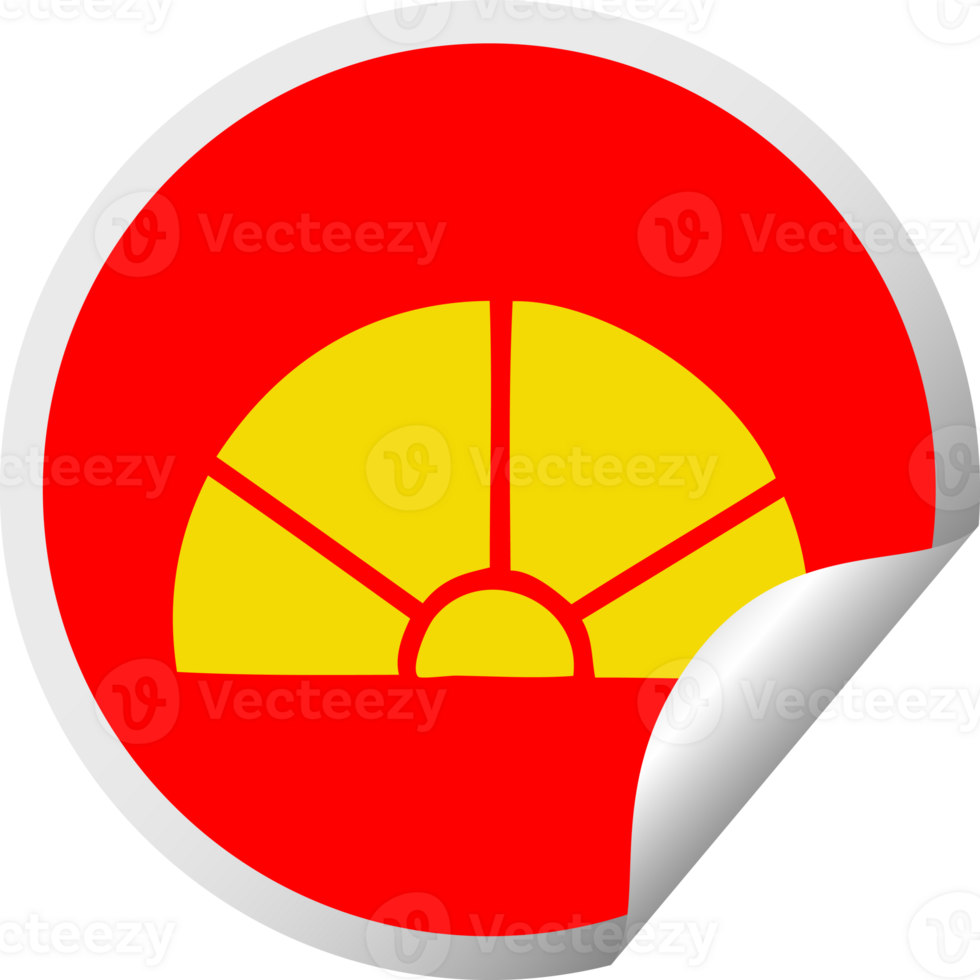circular peeling sticker cartoon of a math equipment png