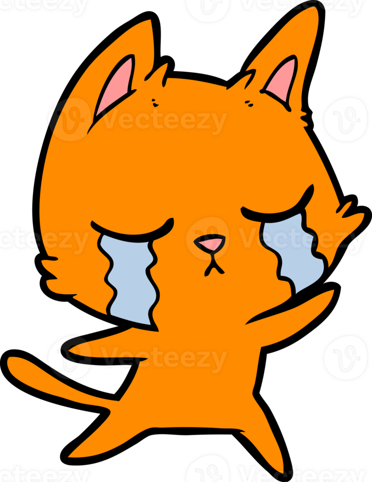crying cartoon cat png